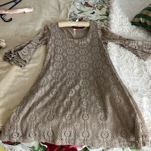 Super cute Ginger G bell sleeve stretchy crochet dress from ASOS size Small